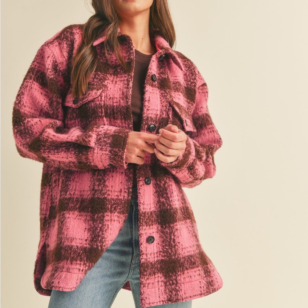 Plaid oversized shacket